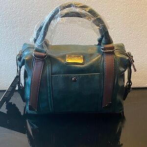 Chic Green and Brown Satchel